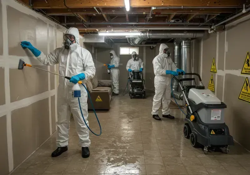 Basement Moisture Removal and Structural Drying process in Exeter, CA